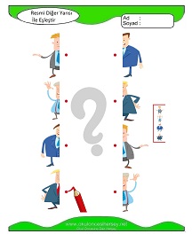 Resmi Diğer Yarısı ile Eşleştir Çalışma Sayfaları